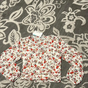 Heatherly blouse. Crop top. Long sleeve. Sheer. Super soft. Dressy or casual.